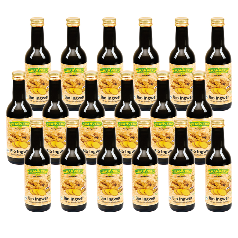 Bild 1 von Granvero® Bio Ingwer, Neu, der scharfe!!! 99% Bio Direktsaft, 18 X 250 ml