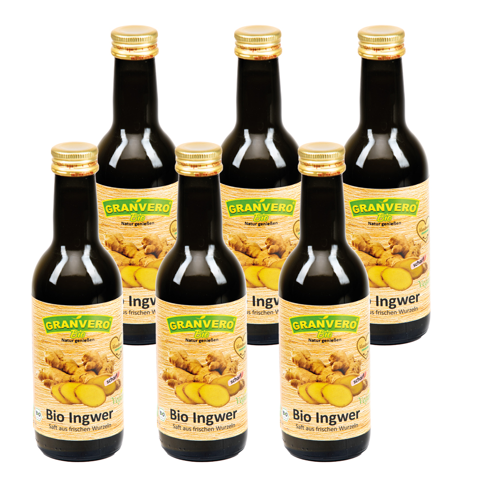 Bild 1 von Granvero® Bio Ingwer, Neu, der scharfe!!! 99% Bio Direktsaft, 6 X 250 ml