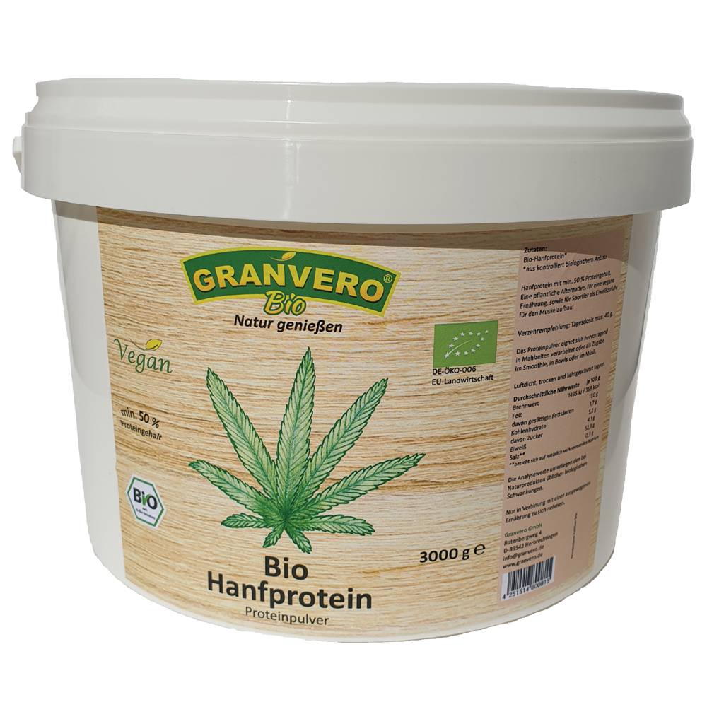 Bild 1 von Granvero® Bio Hanfprotein 50%, 3 kg