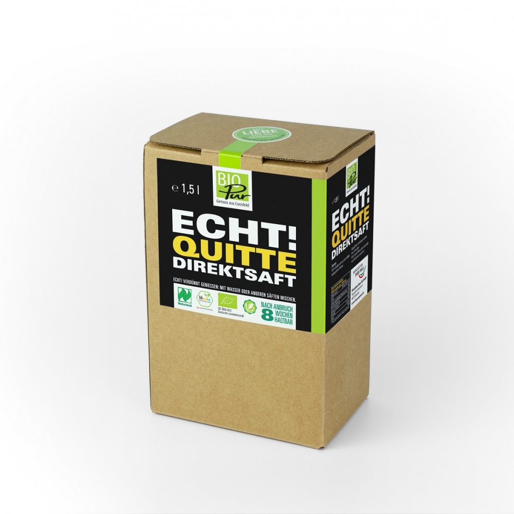Bild 1 von BioPur,  Bio-Quittensaft, Direktsaft, 1,5 Liter Bag in Box