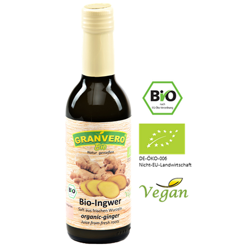 Bild 1 von Granvero® Bio Ingwer, mild,  99% Bio Direktsaft, 250 ml