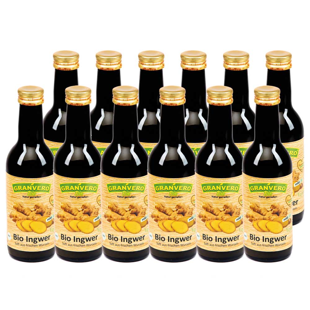 Bild 1 von Granvero® Bio Ingwer, mild, 99% Bio Direktsaft, 12 x 250 ml