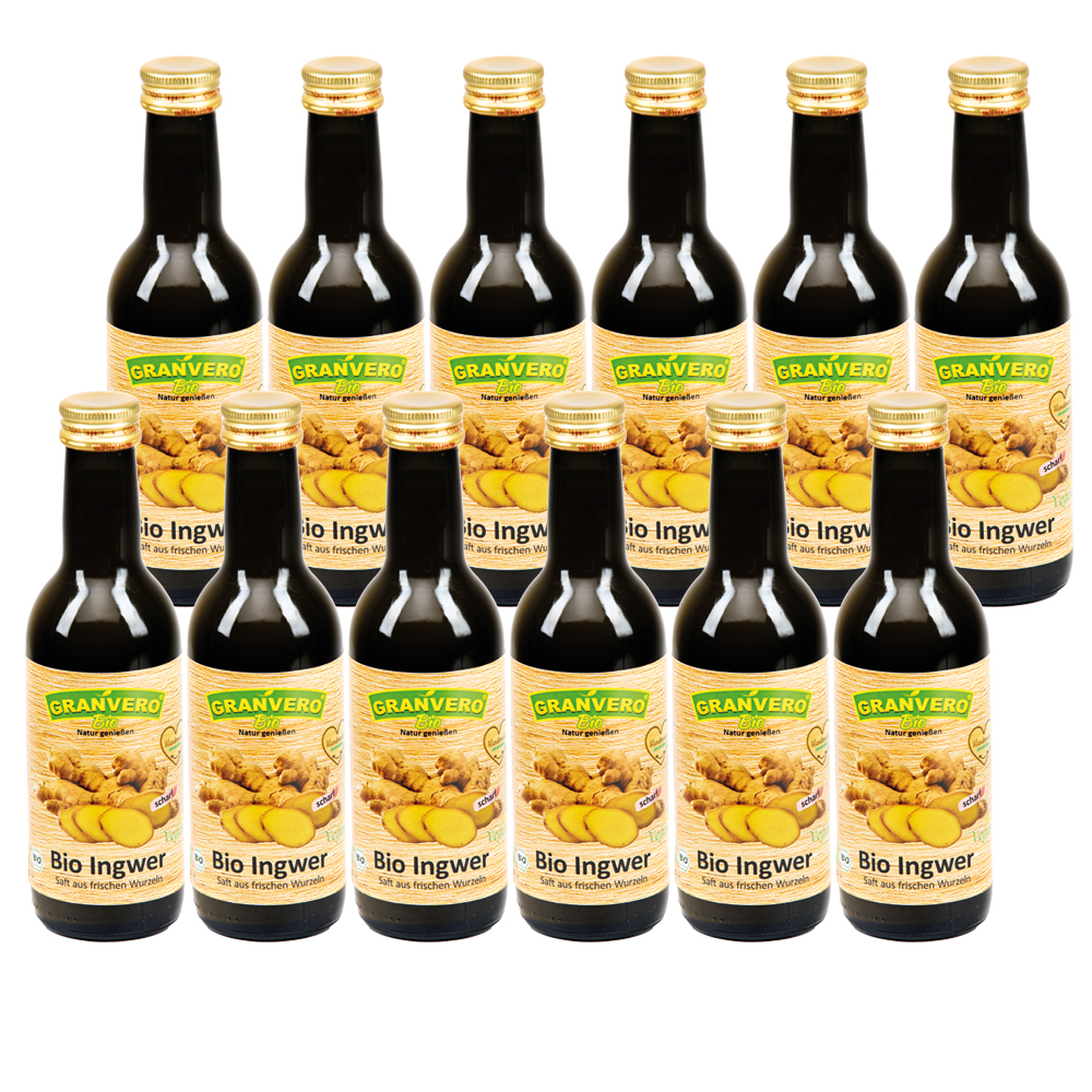 Bild 1 von Granvero® Bio Ingwer, Neu, der scharfe!!! 99% Bio Direktsaft, 12 X 250 ml